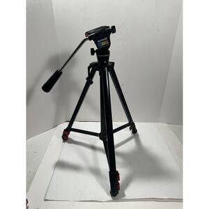 VANTAGE Photo & Video Camera Tripod Vintage Black w Elevator Weight Adjust